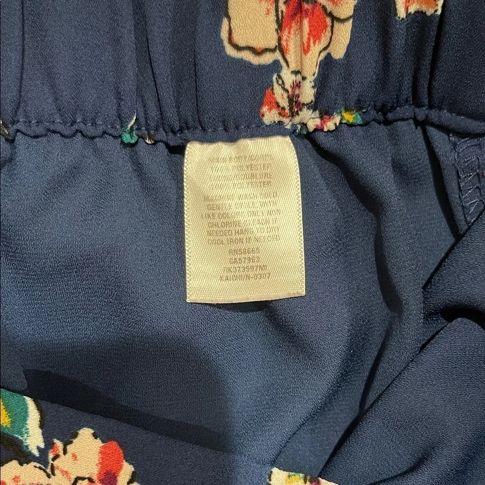Free Press Womens Shorts Blue Floral Zip Back High Waist Elastic Size S - Picture 3 of 5